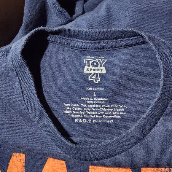 Retro Mens Toy Story Graphic T-Shirt Large Blue Cotton 90's - Picture 4 of 4